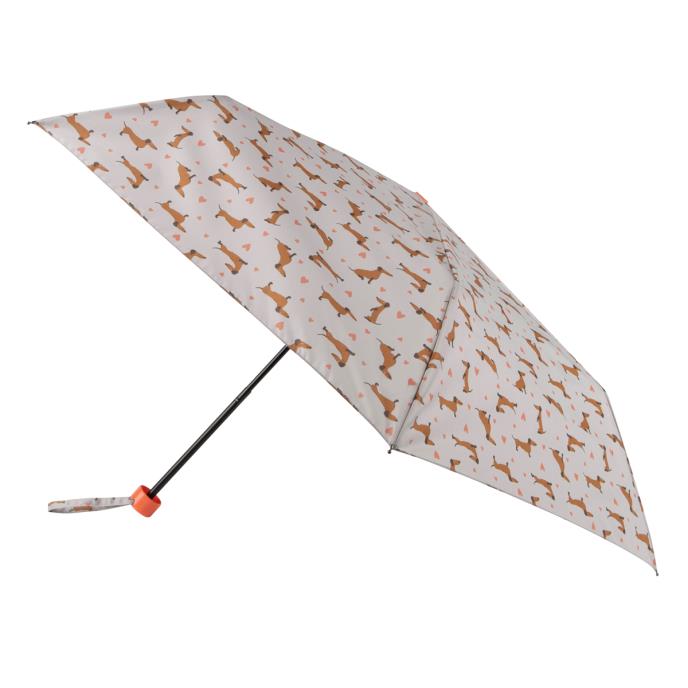 totes® Supermini Dachshund Hearts  Print Umbrella (3 Section) Extra Image 1